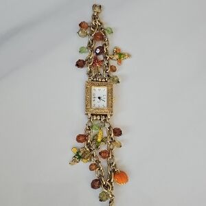 Gold Charm Bracelet Watch